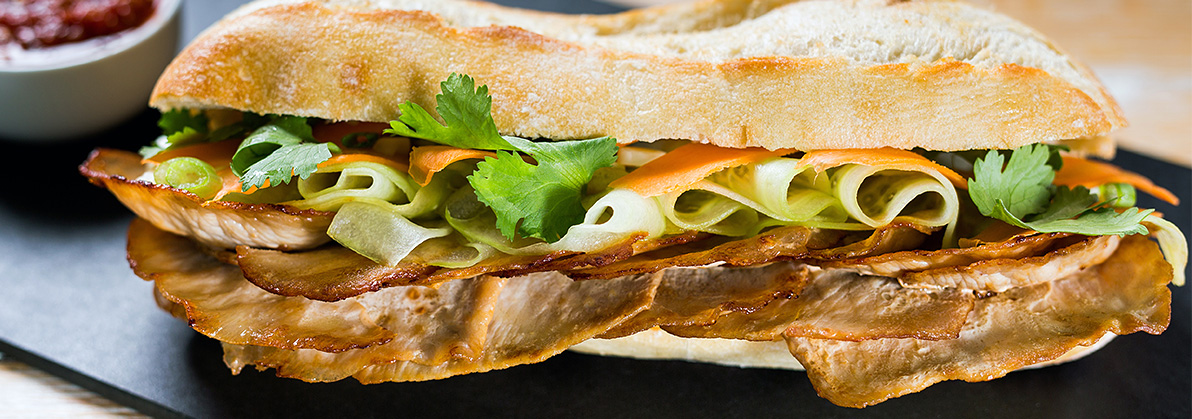 Viandes Lacroix - Warm pork<br />banh mi
